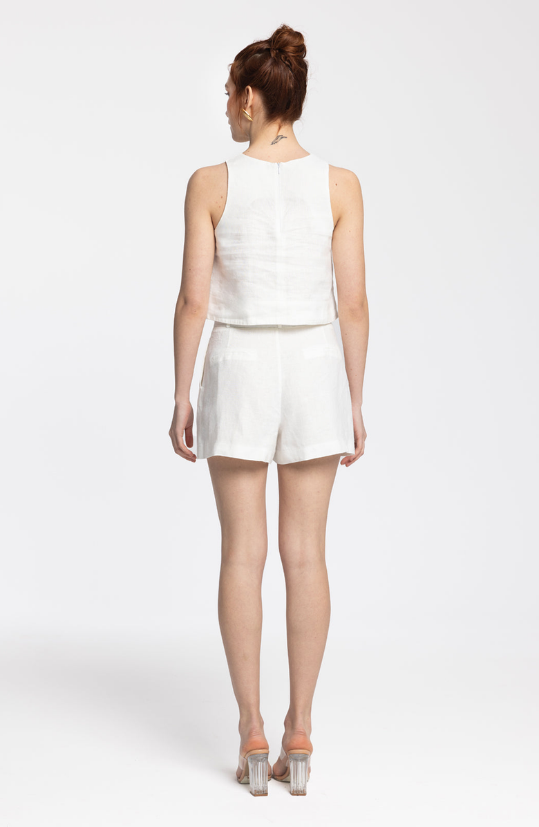 Monlicia Lena Linen Top, Alternate, color, White