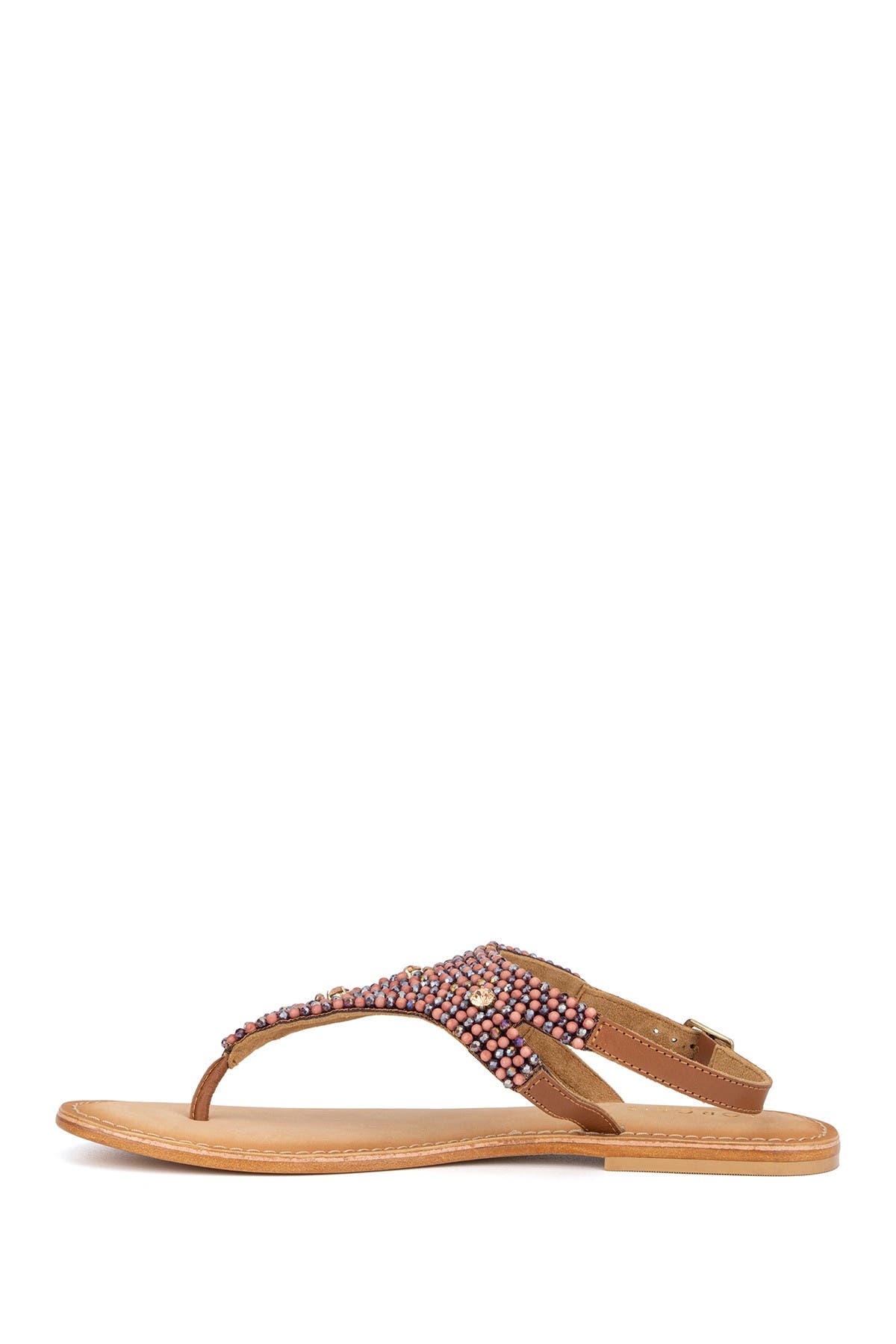 TORGEIS Vega Beaded T-Strap Sandal, Alternate, color, Plum