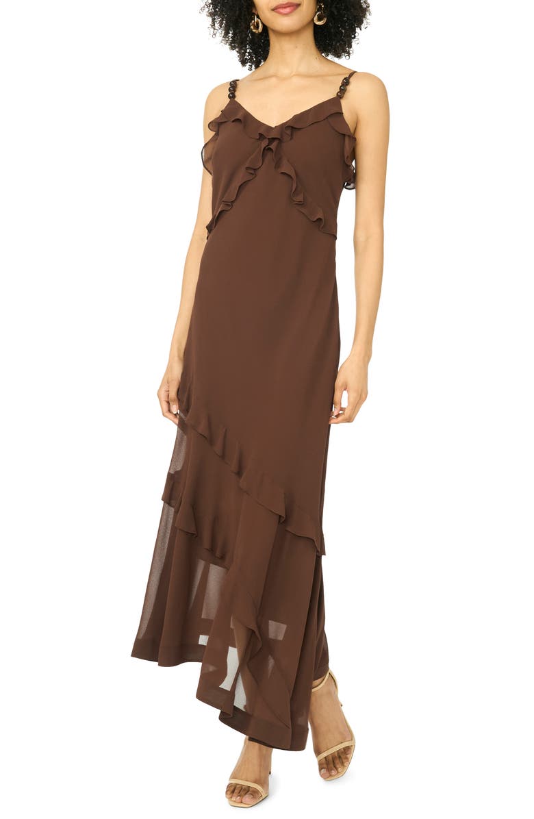 1.STATE V-Neck Asymmetrical Maxi Dress, Main, color, 