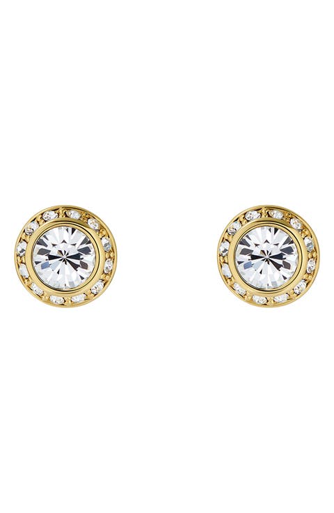 Soletia Solitaire Crystal Halo Stud Earrings