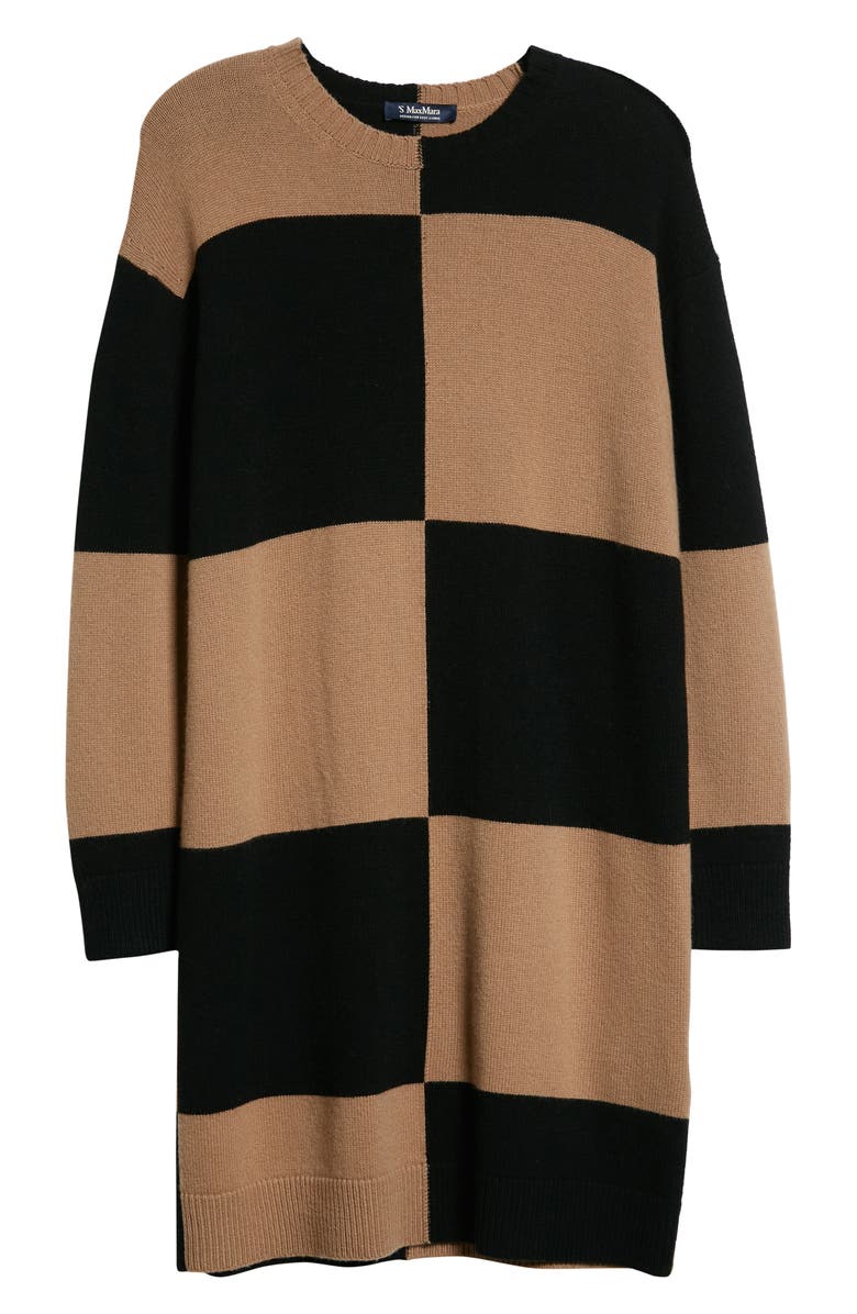 Max Mara Baiocco Colorblock Long Sleeve Wool & Cashmere Sweater Dress, Alternate, color, 