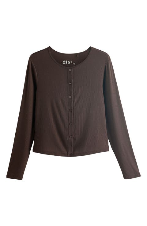 Rib Button-Up Cardigan