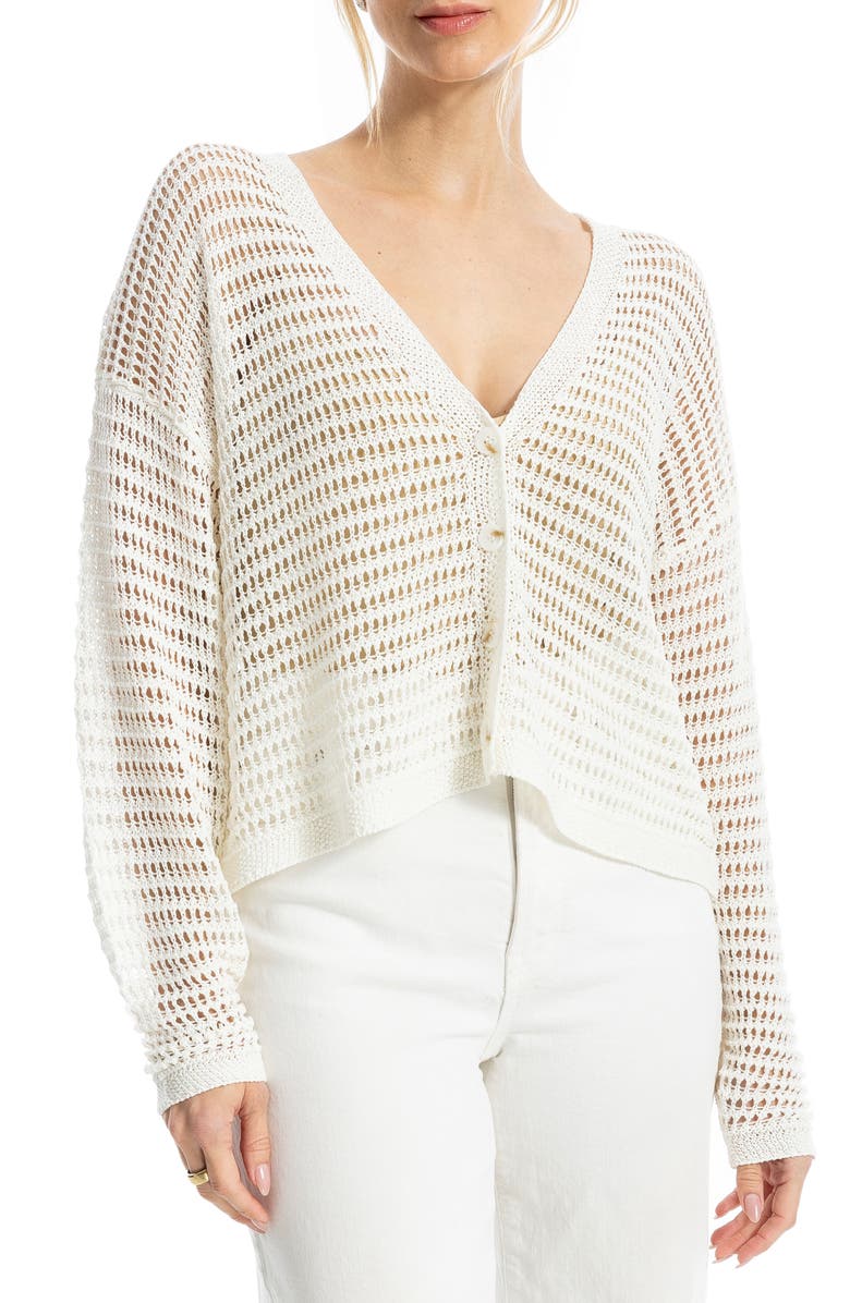 MAX STUDIO Crochet Cardigan, Main, color, Ivory