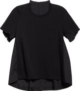 ■sacai■サカイ■Mixed Media Poplin & Jersey Top■トップス Sacai Mixed Media Poplin & Jersey Top | Nordstrom