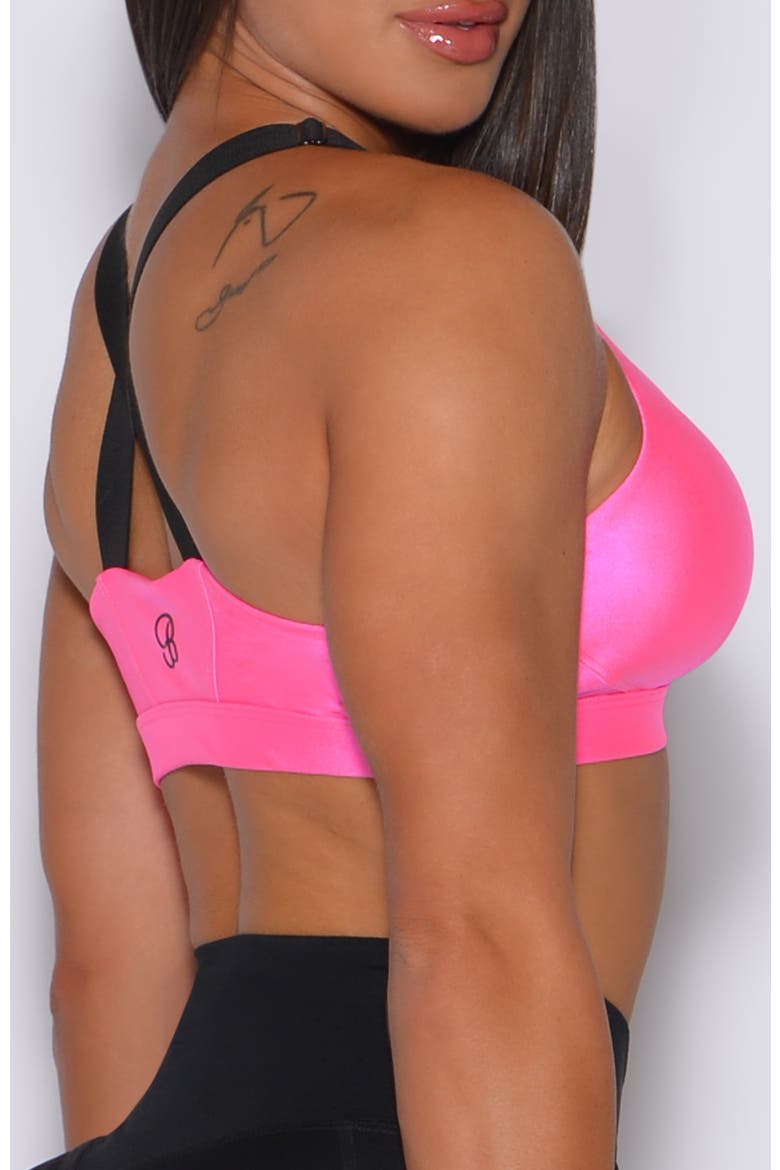 Glow Sports Bra, Alternate, color, Neon Pink
