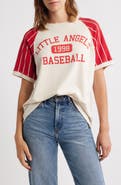 Daydreamer Little Angels Colorblock Cotton Graphic Baseball T-Shirt