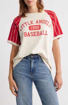 Daydreamer Little Angels Colorblock Cotton Graphic Baseball T-Shirt