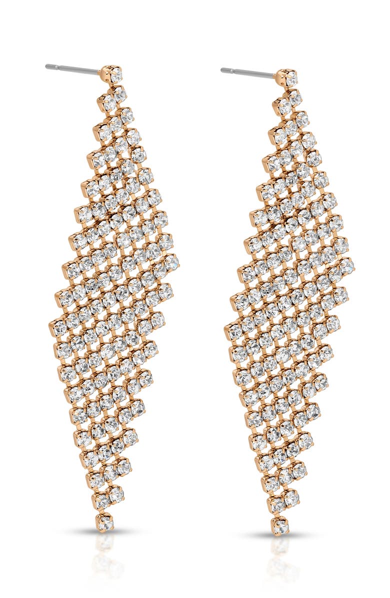 Ettika Crystal Kite Drop Earrings, Main, color, Gold