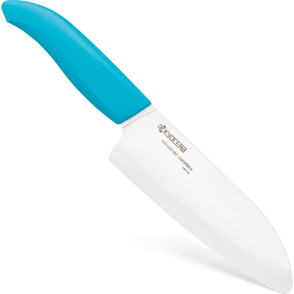 Kyocera Revolution Ceramic 5-1/2 Inch Santoku Knife In Blue