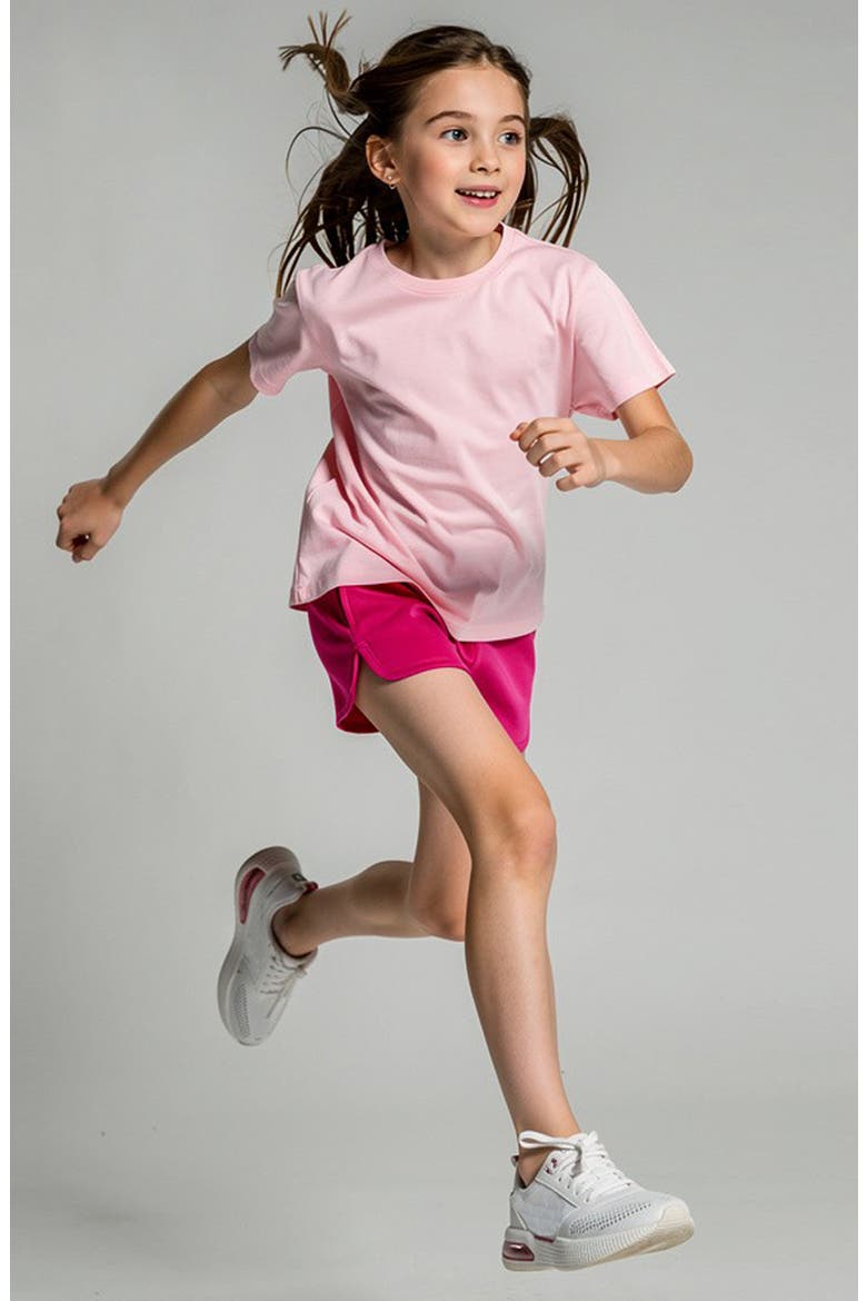 Organic Cotton Drawstring Track Shorts, Alternate, color, Magenta
