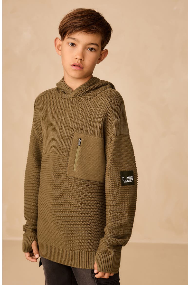 Kids' Sweater Hoodie, Alternate, color, GREEN