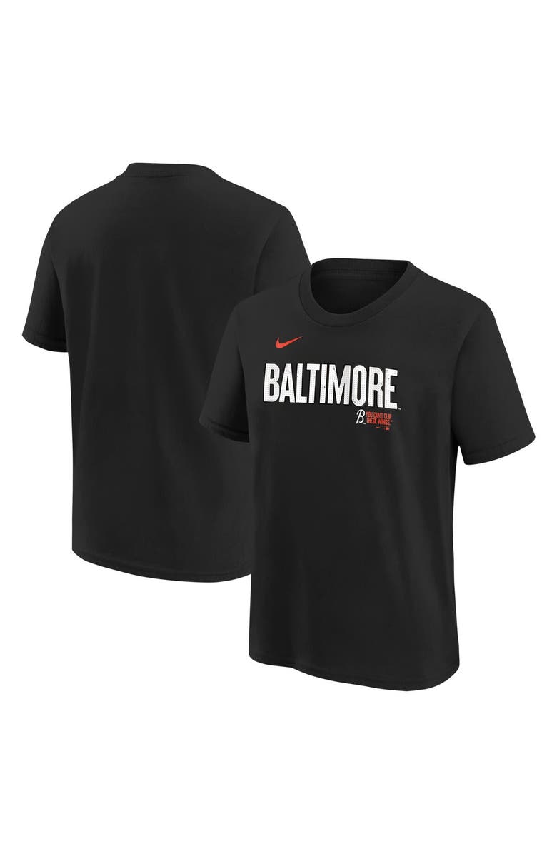 Nike Youth Nike Black Baltimore Orioles City Connect Wordmark T-Shirt, Main, color,
