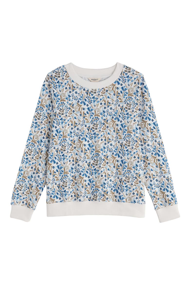 Bright Wave Organic Cotton Sweatshirt, Alternate, color, WOODLAND FLORAL CHALK