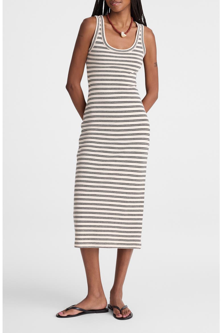 Scoop Neck Tank Maxi Dress, Main, color, TEXTURED STRIPE JQD
