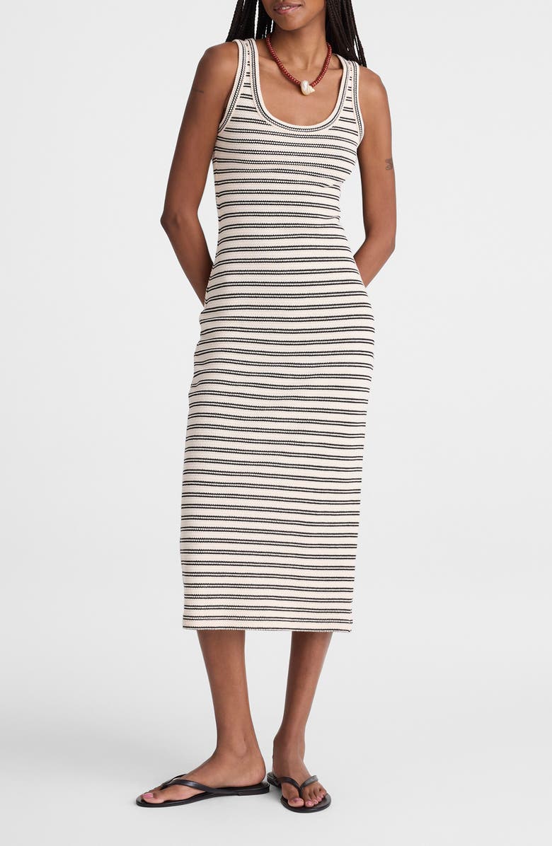 Madewell Scoop Neck Tank Maxi Dress, Main, color, Textured Stripe Jqd