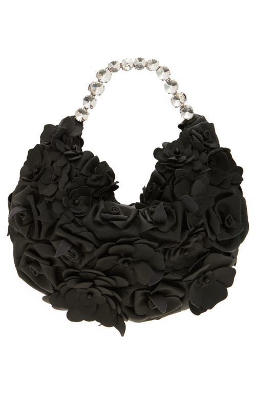 L'alingi Rose Garden Appliqué Hobo Bag In Black