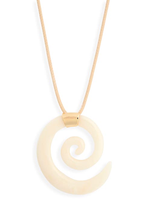 Aura Spiral Bone Cord Necklace