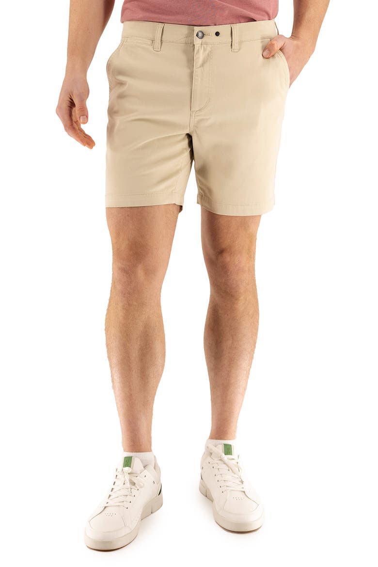 7-Inch Performance Stretch Chino Shorts, Main, color, BROWN RICE