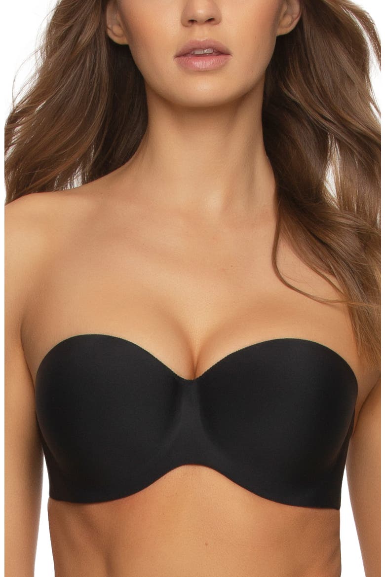Hint of Skin Underwire Strapless Bra, Main, color, BLACK