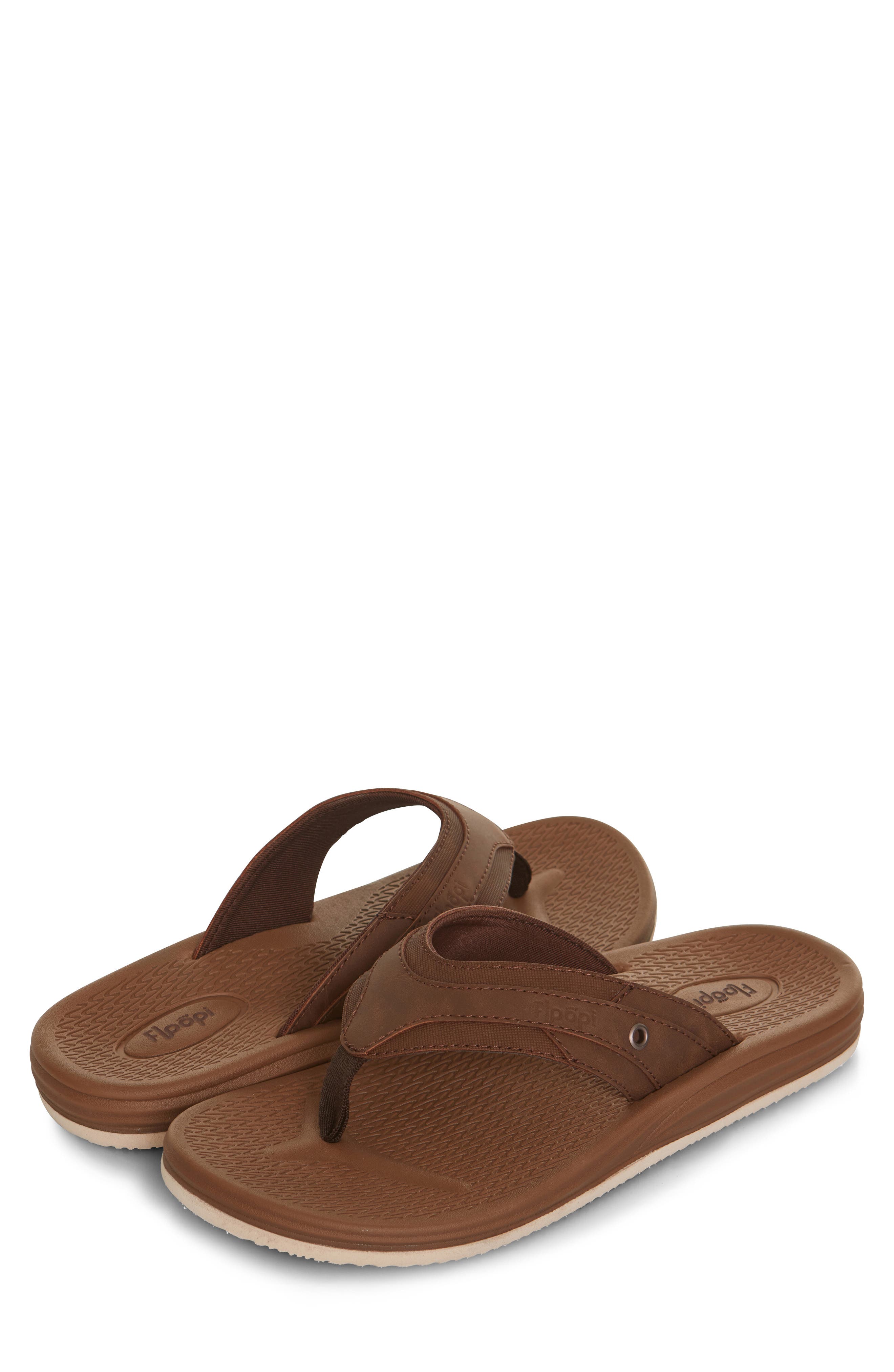 FLOOPI Daniel Comfort Thong Flip Flop, Alternate, color, Brown