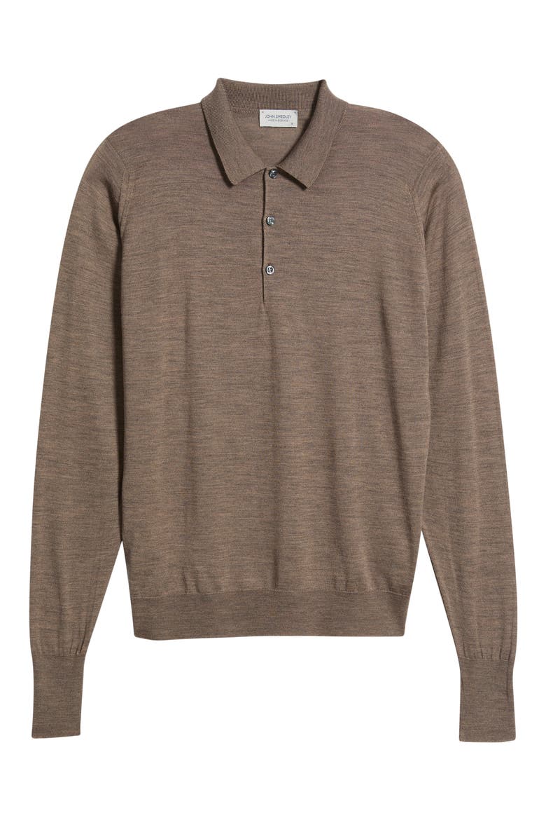 Cotswold Wool Polo Sweater, Alternate, color, MUSHROOM