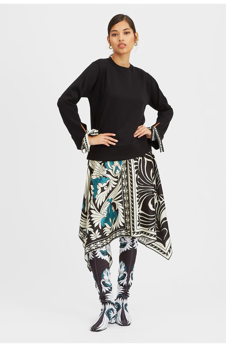 La DoubleJ Sporty Foulard Dress Placée Mix Tiles Placée Black, Main, color, Mix Tiles Placée Black