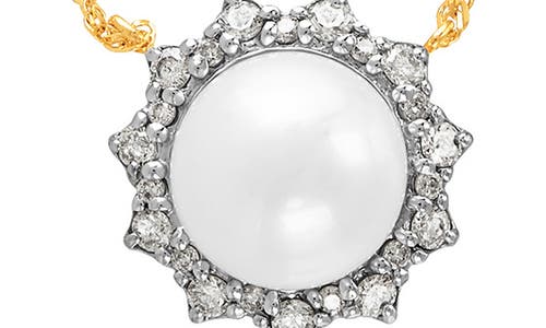 Frankie & Zoe 14k Gold Cultured Freshwater Pearl & Diamond Pendant Necklace In Yellow Gold/pearl