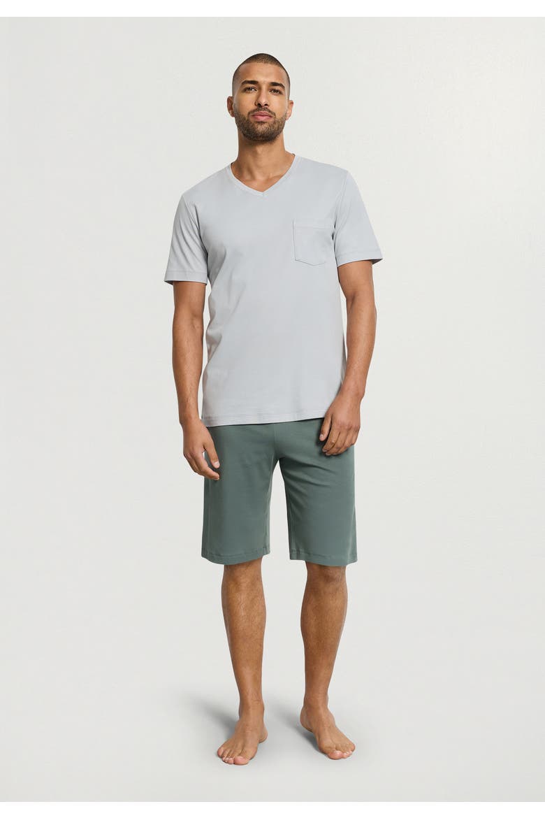 Night And Day Cotton V-Neck Pajama Set, Alternate, color, Studio Green