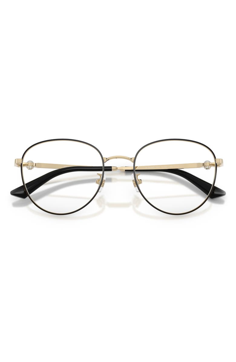 Jimmy Choo 54mm Round Optical Glasses, Alternate, color, Pale Gold/ Black / Demo Lens