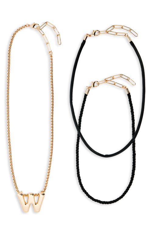 Open Edit Set Of 3 Interchangeable Initial Pendant Necklaces