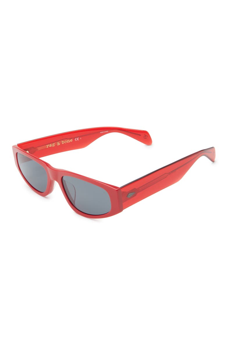 55mm Oval Sunglasses, Alternate, color, RED