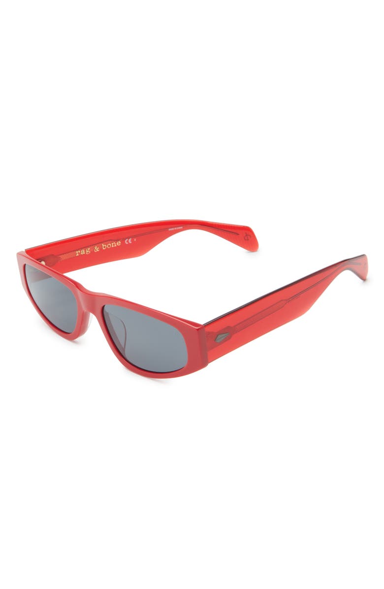 rag & bone 55mm Oval Sunglasses, Alternate, color, Red