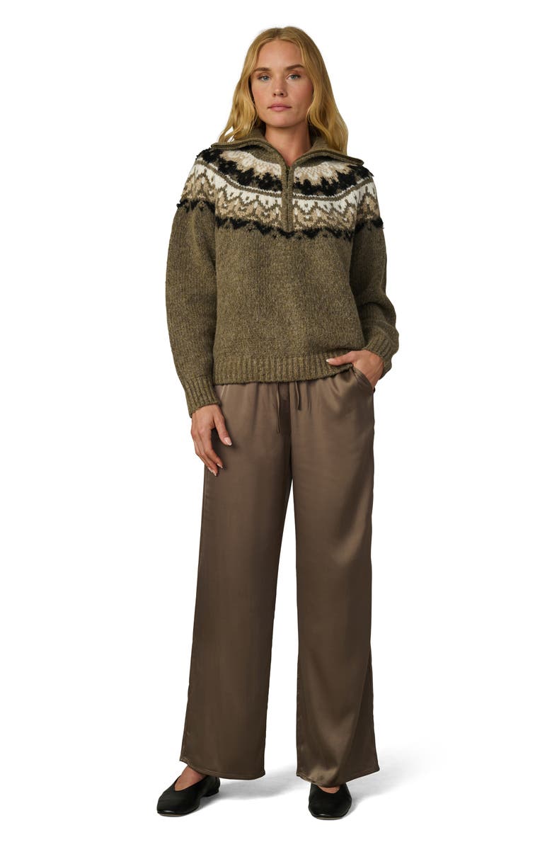 Joe's Jeans The Mina Satin Drawstring Wide Leg Pants, Alternate, color, Portobello