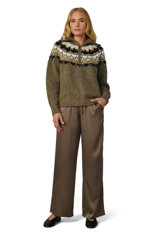 Joe's Jeans The Mina Satin Drawstring Wide Leg Pants In Brown