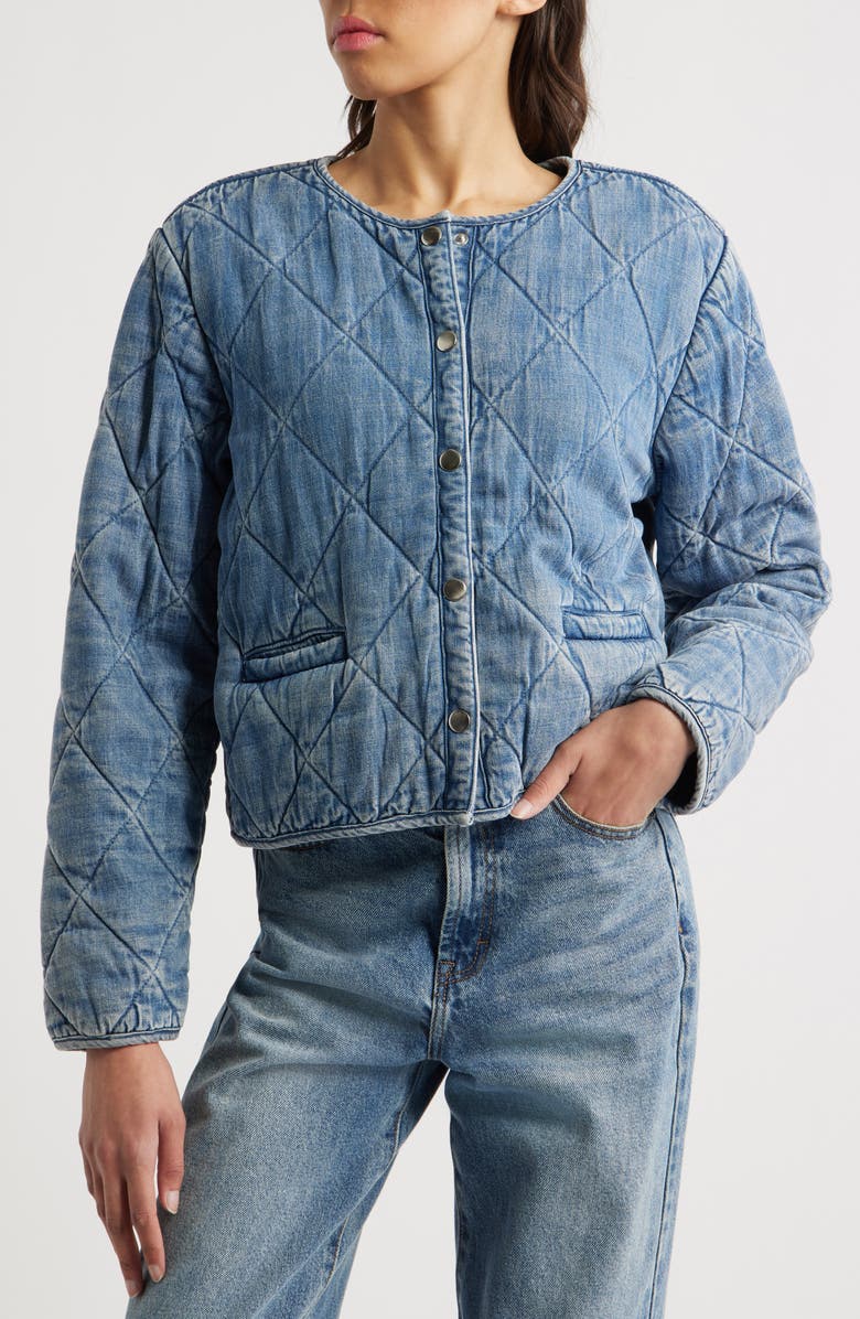 Rails Ency Quilted Denim Jacket, Alternate, color, Mid Blue