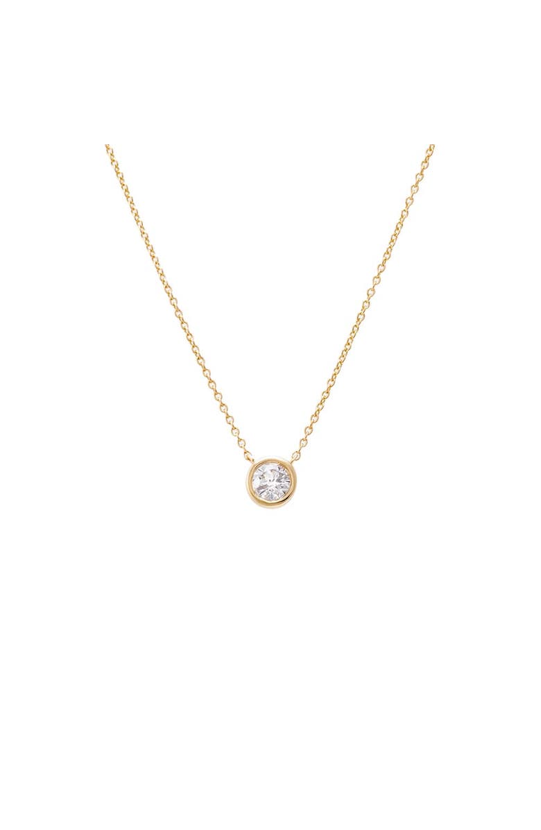 BY ADINA EDEN Diamond Solitaire Bezel Pendant Necklace 14K, Main, color, 