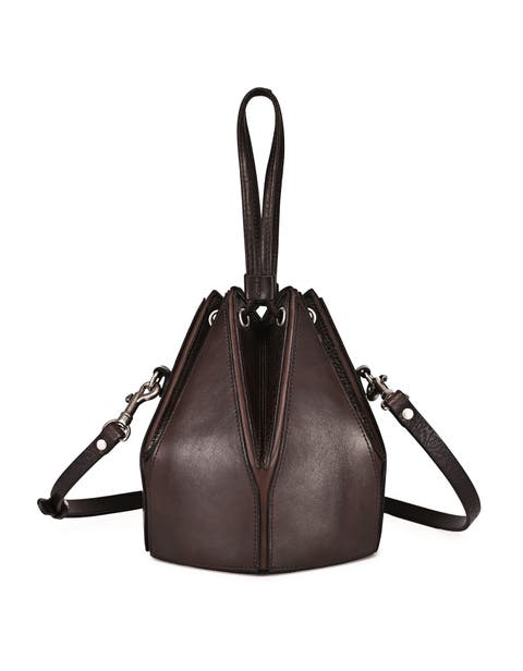 Prism Small Convertible Leather Bucket Crossbody