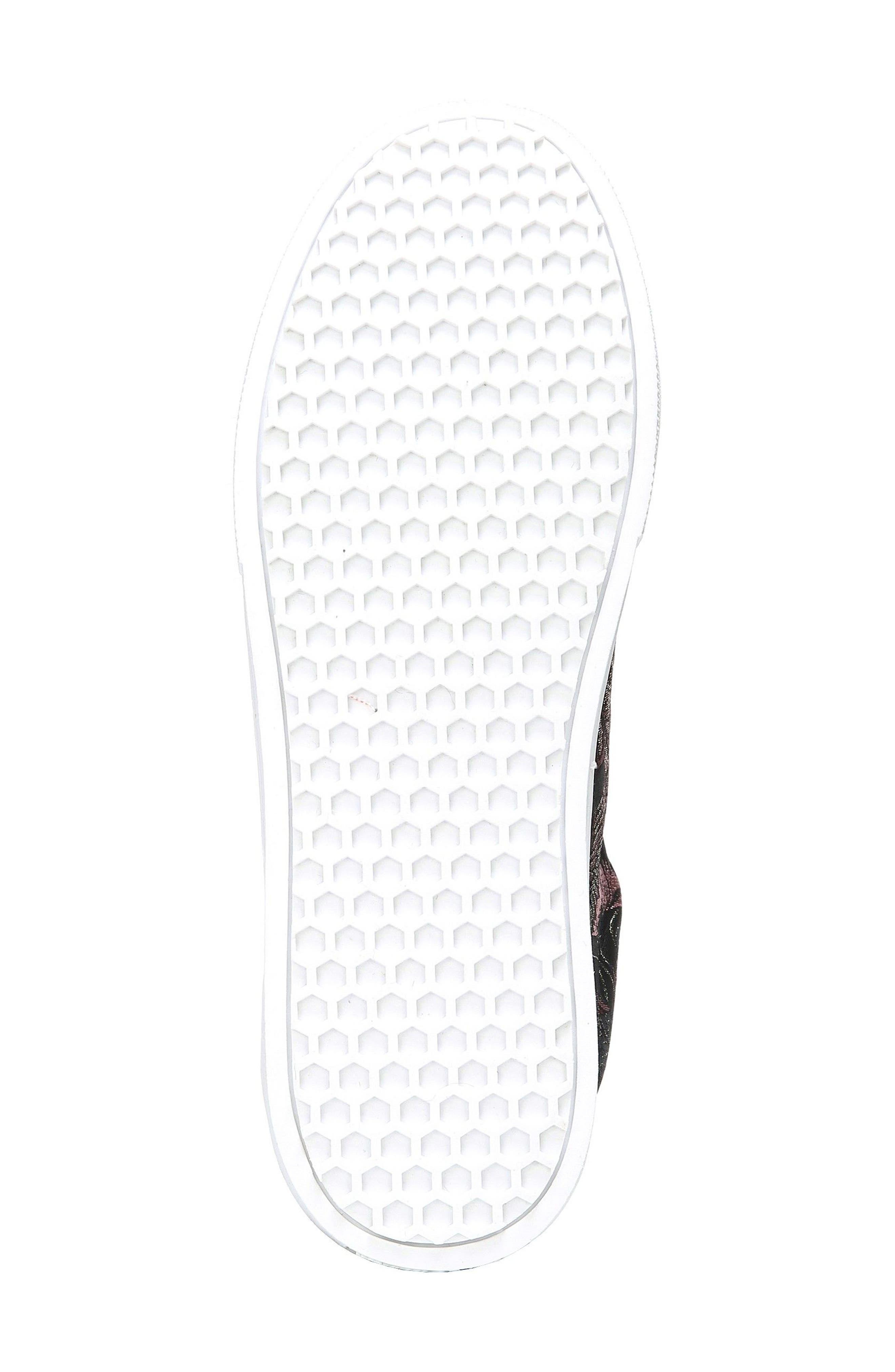'Leya' Faux Fur Laceless Sneaker, Alternate, color, BLACK MULTI FABRIC
