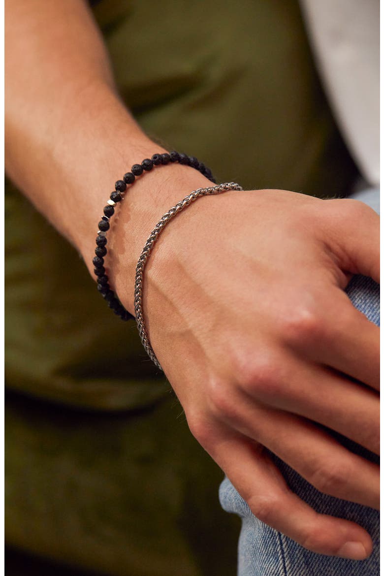 Men's Spiga Chain Bracelet, Alternate, color, SILVER