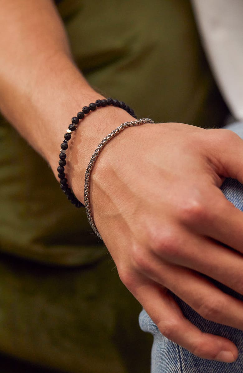 Estella Bartlett Men's Spiga Chain Bracelet, Alternate, color, Silver