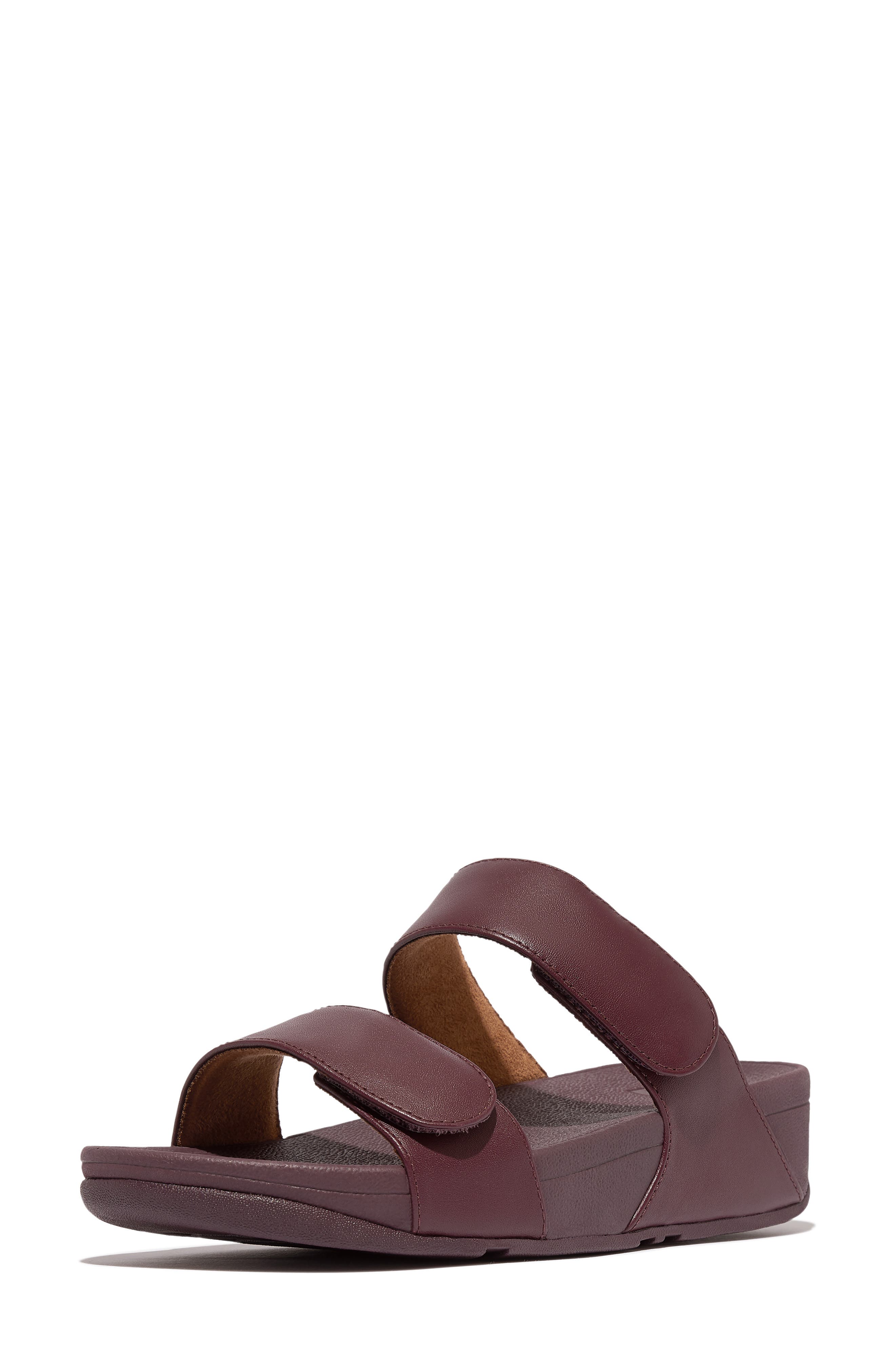 FitFlop Lulu Platform Wedge Slide Sandal, Alternate, color, Mauve Wine