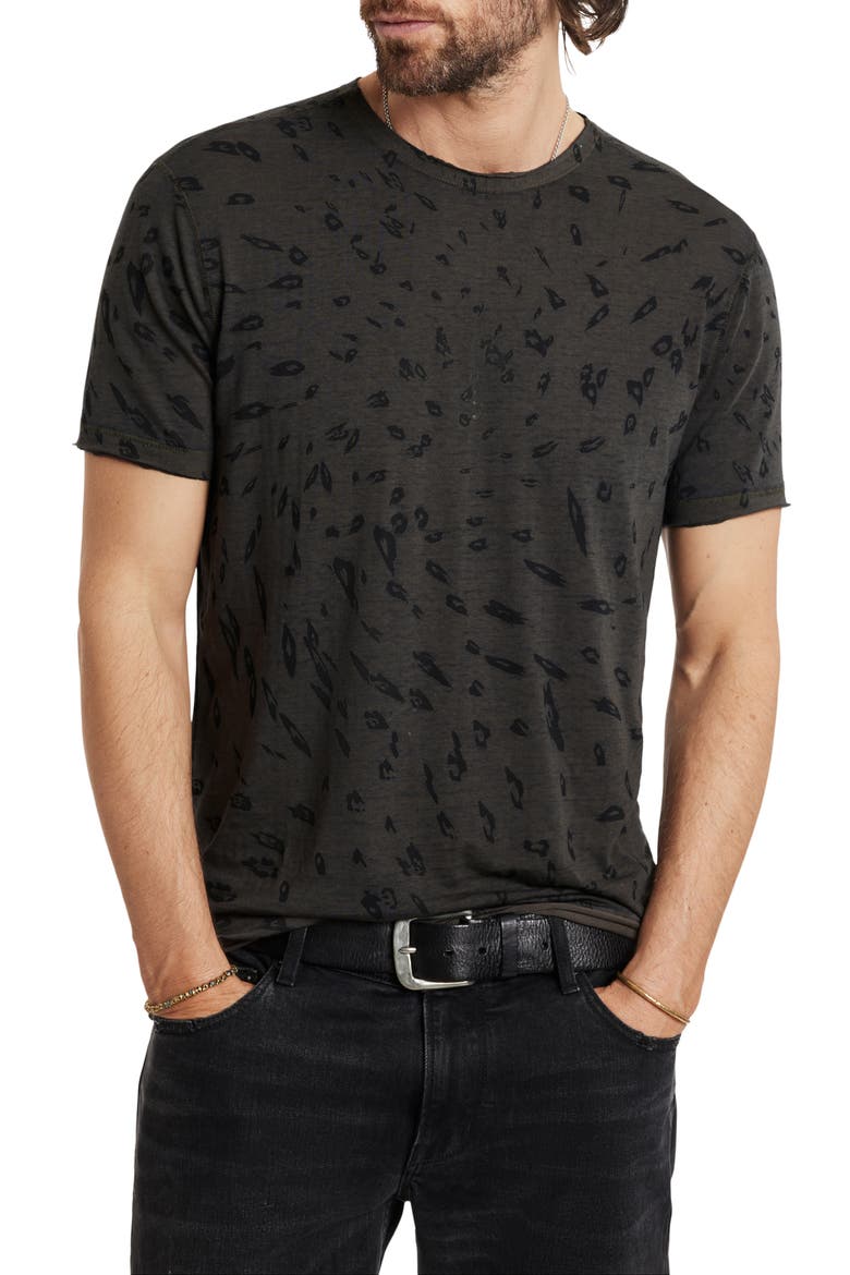 Jose Leopard Print Cotton Blend T-Shirt, Main, color, WOOD BROWN