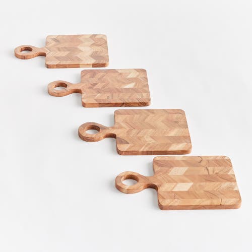 Napa Home & Garden Renata Mini Serving Board Platters Set Of 4 In Brown