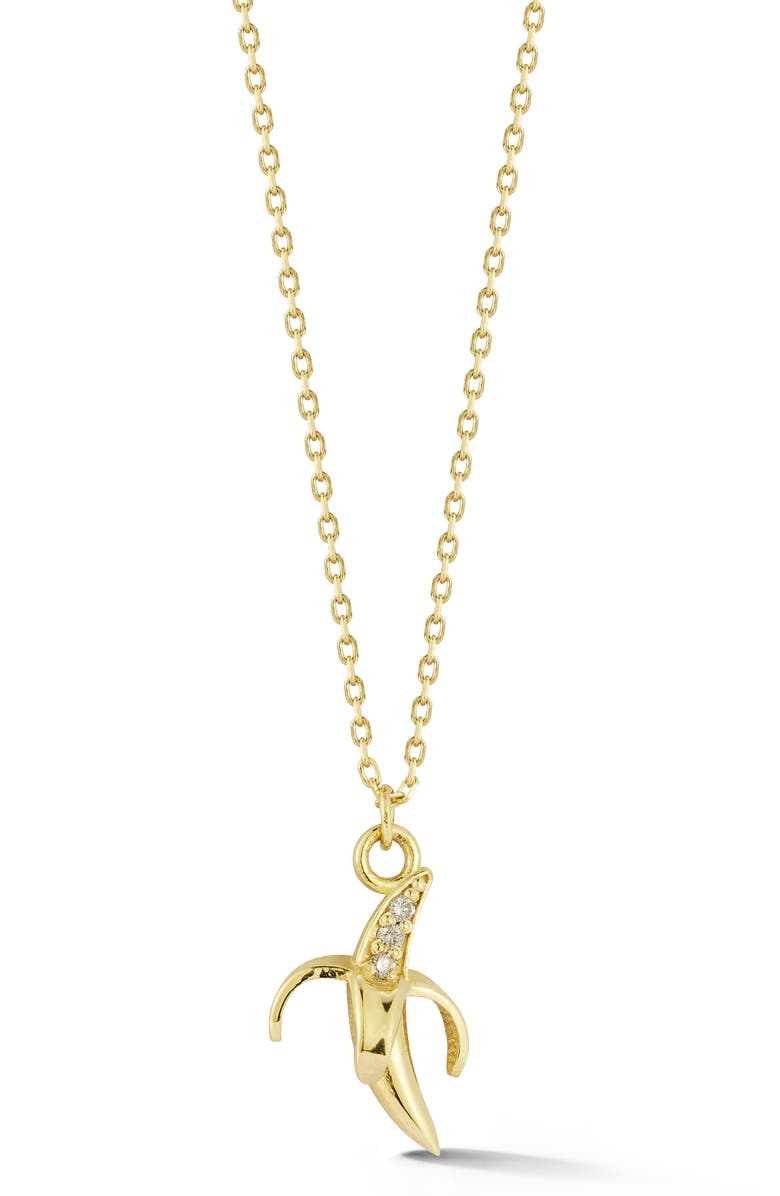 Ember Fine Jewelry 14K Gold Diamond Banana Pendant Necklace - 0.02ct., Main, color, Gold