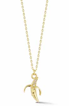 Ember Fine Jewelry 14K Gold Diamond Banana Pendant Necklace - 0.02ct.