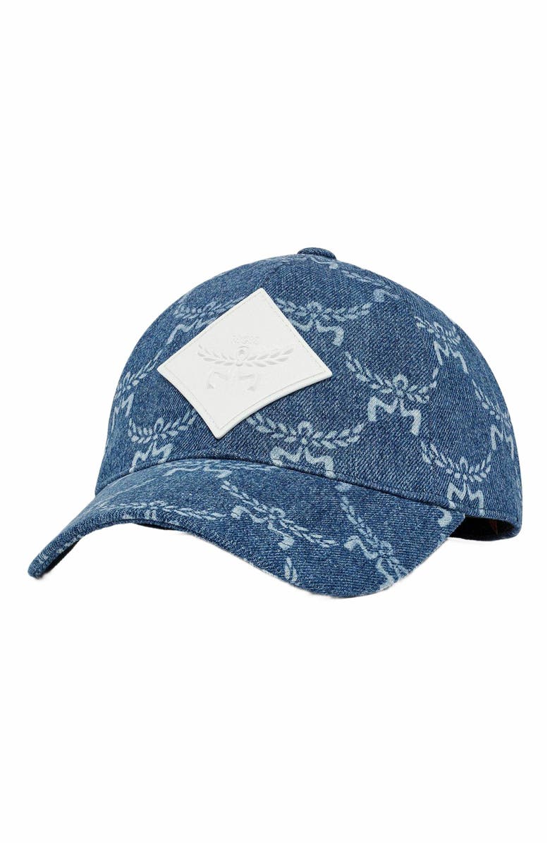 MCM Lauretos Denim Cap, Main, color, Electric Lilac