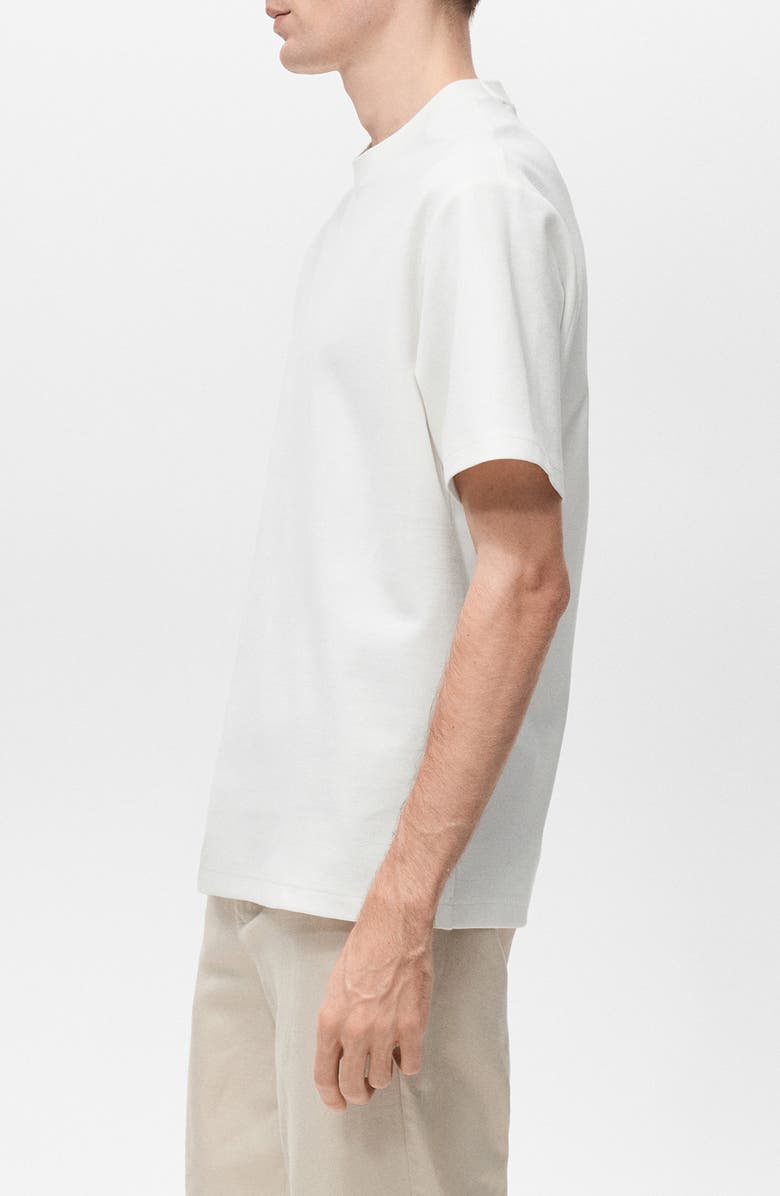 MANGO Textured Cotton Blend T-Shirt, Alternate, color, White