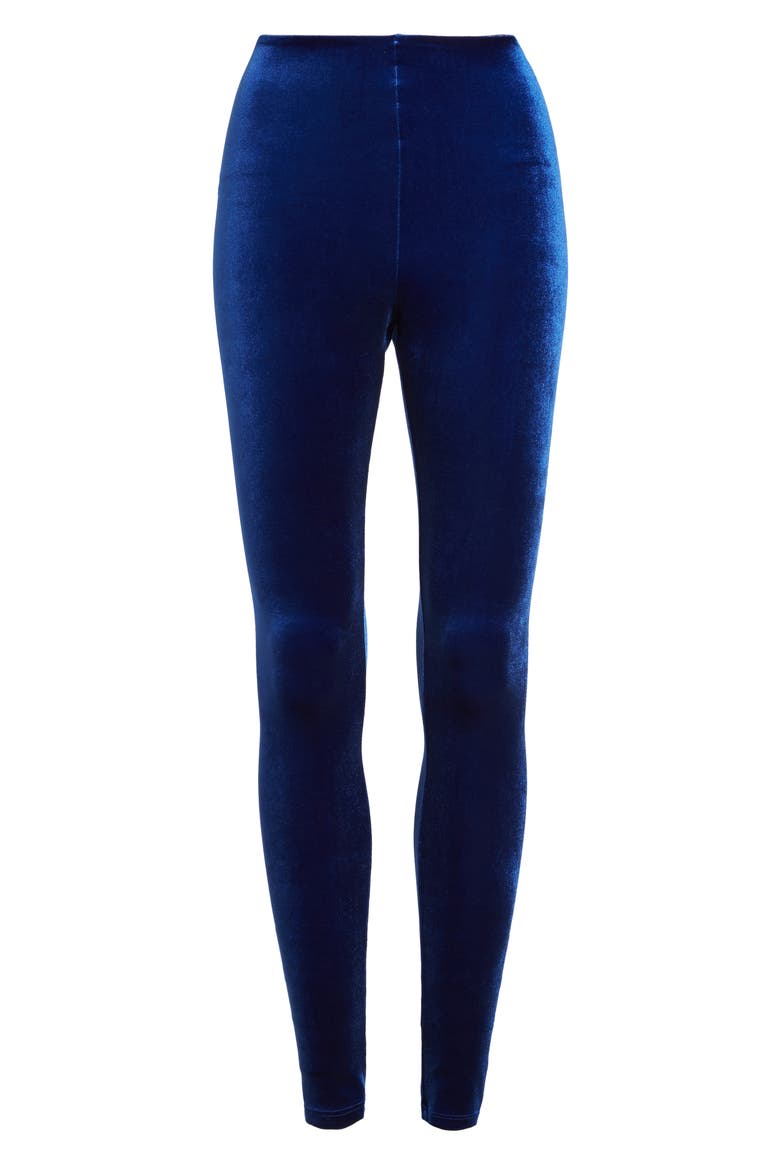Perfect Control Top Velvet Leggings, Alternate, color, SAPPHIRE