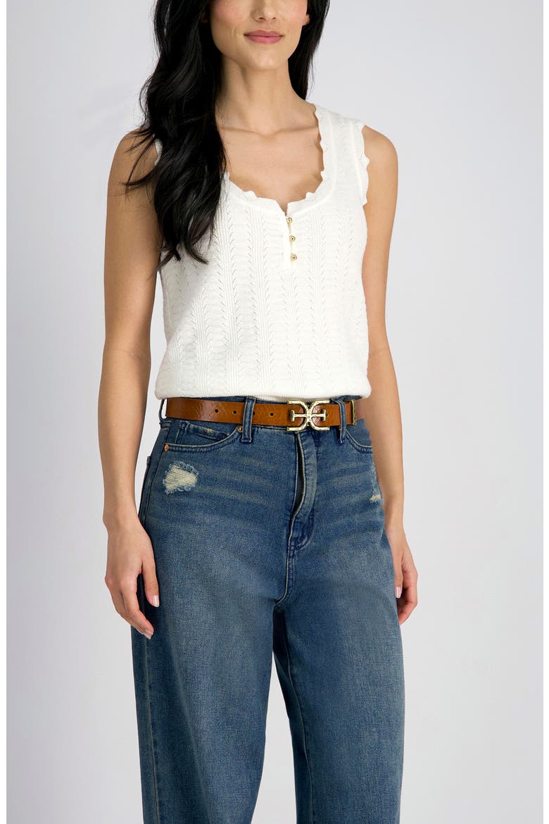 Hammered Logo Buckle Belt, Alternate, color, LIGHT BROWN