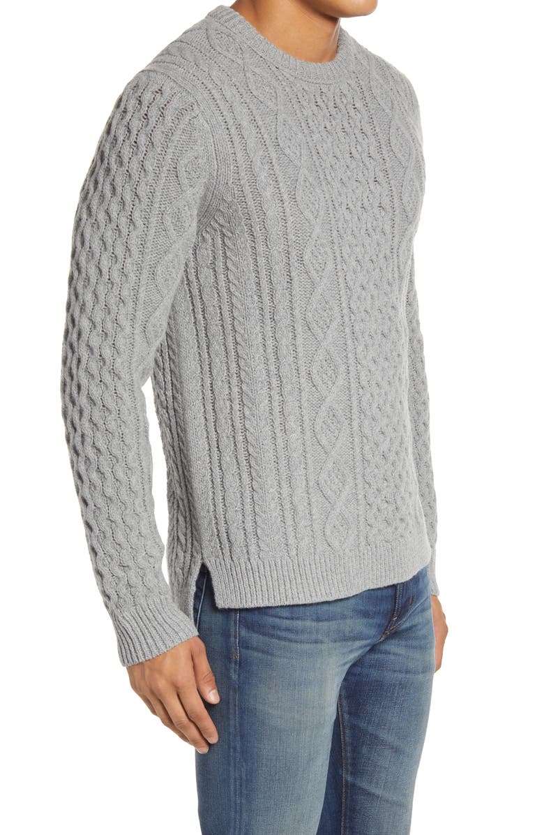 Outerknown Wool Blend Fisherman Sweater, Alternate, color, 